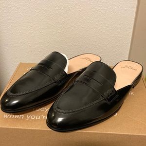 Patent Leather Penny Loafer Slides